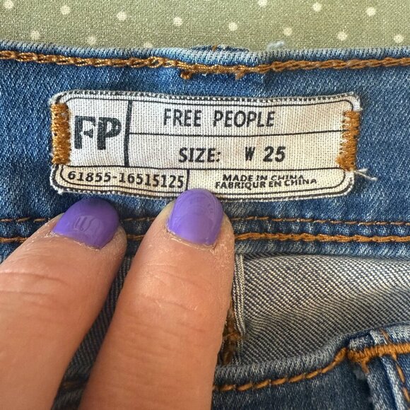 Women's 25 Free People Skinny Jeans Medium Wash Zipper Fly - Picture 5 of 7